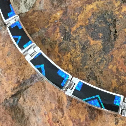 David Rosales Black Beauty Fancy Inlay Sterling Silver Necklace