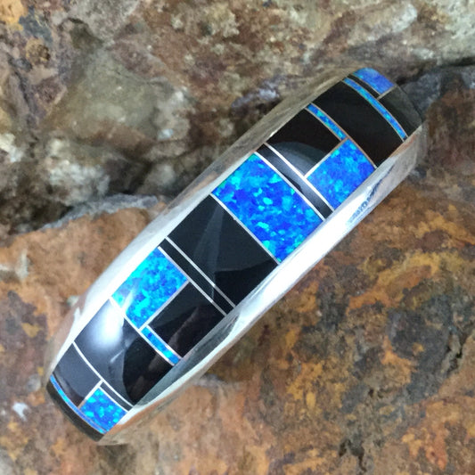 David Rosales Black Beauty Inlaid Sterling Silver Bracelet