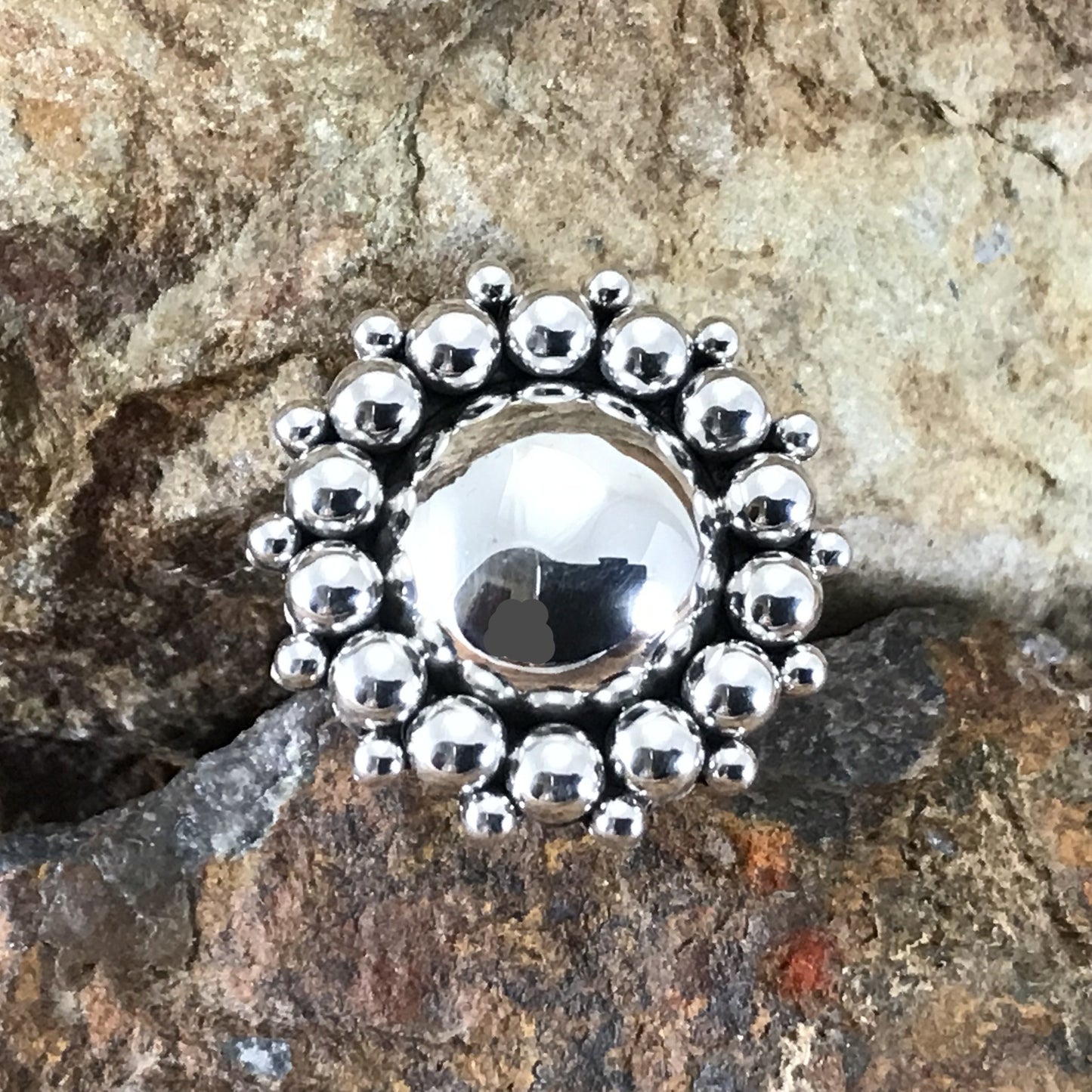 Sterling Silver Rising Sun Scattered Ring by Artie Yelowhorse