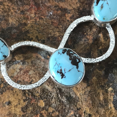 Dry Creek Turquoise Sterling Silver Necklace w/ Chain by Billy Jaramillo