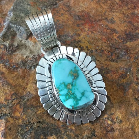 Carico Lake Turquoise Sterling Silver Pendant by L Jeer