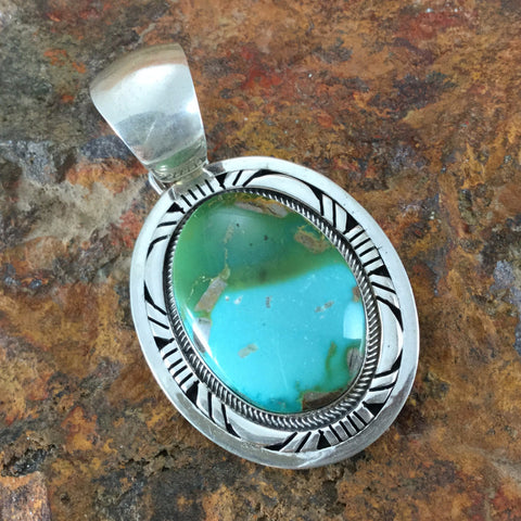 Royston Turquoise Sterling Silver Pendant by Gary Spencer