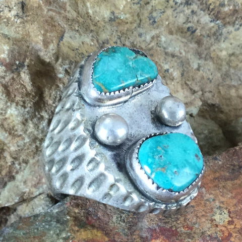Vintage Turquoise Silver Ring - Estate Jewelry