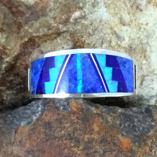 David Rosales Black Beauty Fancy Inlaid Sterling Silver Ring