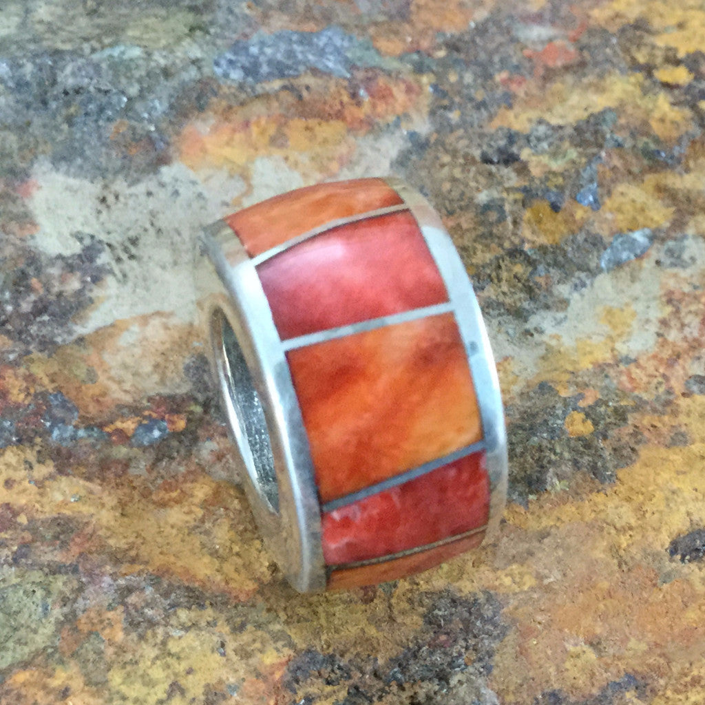 David Rosales Desert Fire Inlaid Sterling Silver Pendant