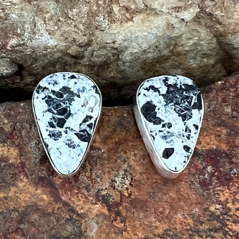 White Buffalo Sterling Silver Earrings by Kevin Ramone