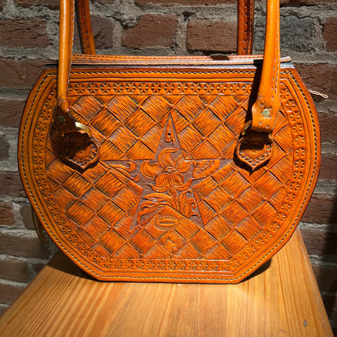 Hand Tooled 'Lone Star' Leather Handbag by Stephen Vaughn Leatherworks