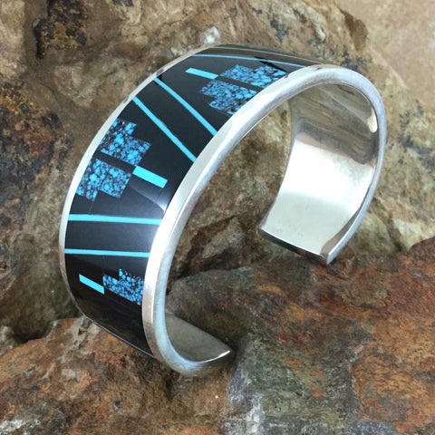 David Rosales Shadow Peak Inlaid Sterling Silver Bracelet