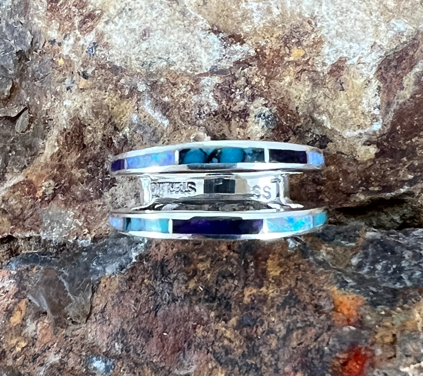 David Rosales Shalako Inlaid Sterling Silver Ring