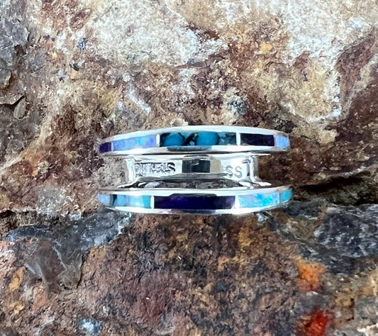 David Rosales Shalako Inlaid Sterling Silver Ring