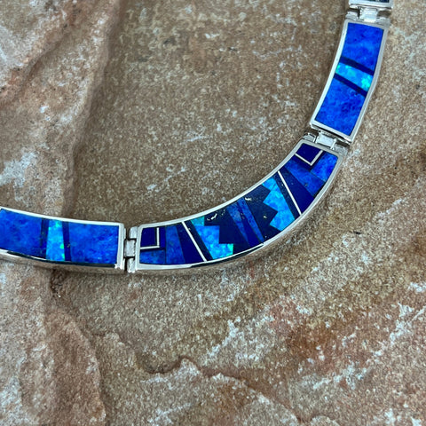 David Rosales Blue Sky Fancy Inlaid Sterling Silver Necklace