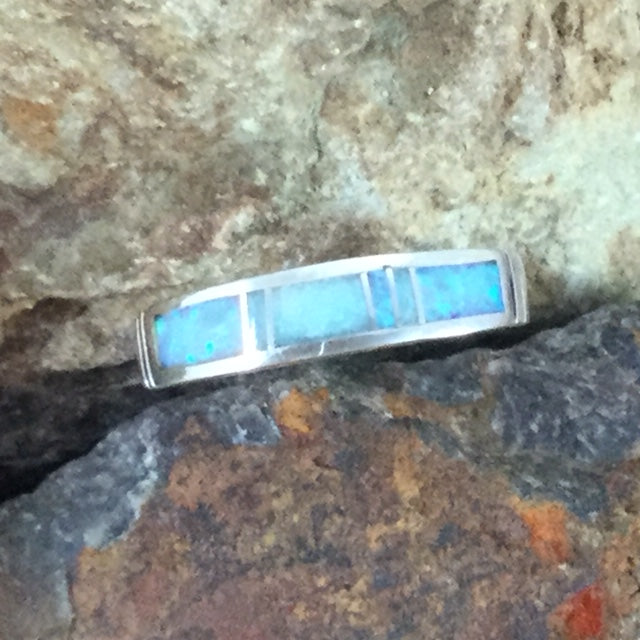 David Rosales Amazing Light Inlaid Sterling Silver Ring