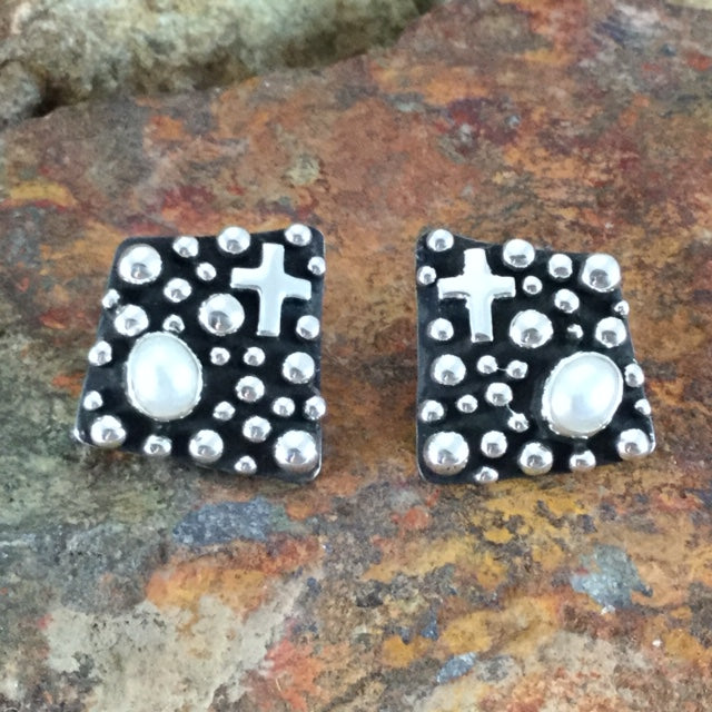 Million Drops Fresh Water Pearl Sterling Silver Earrings by Akee Douglas