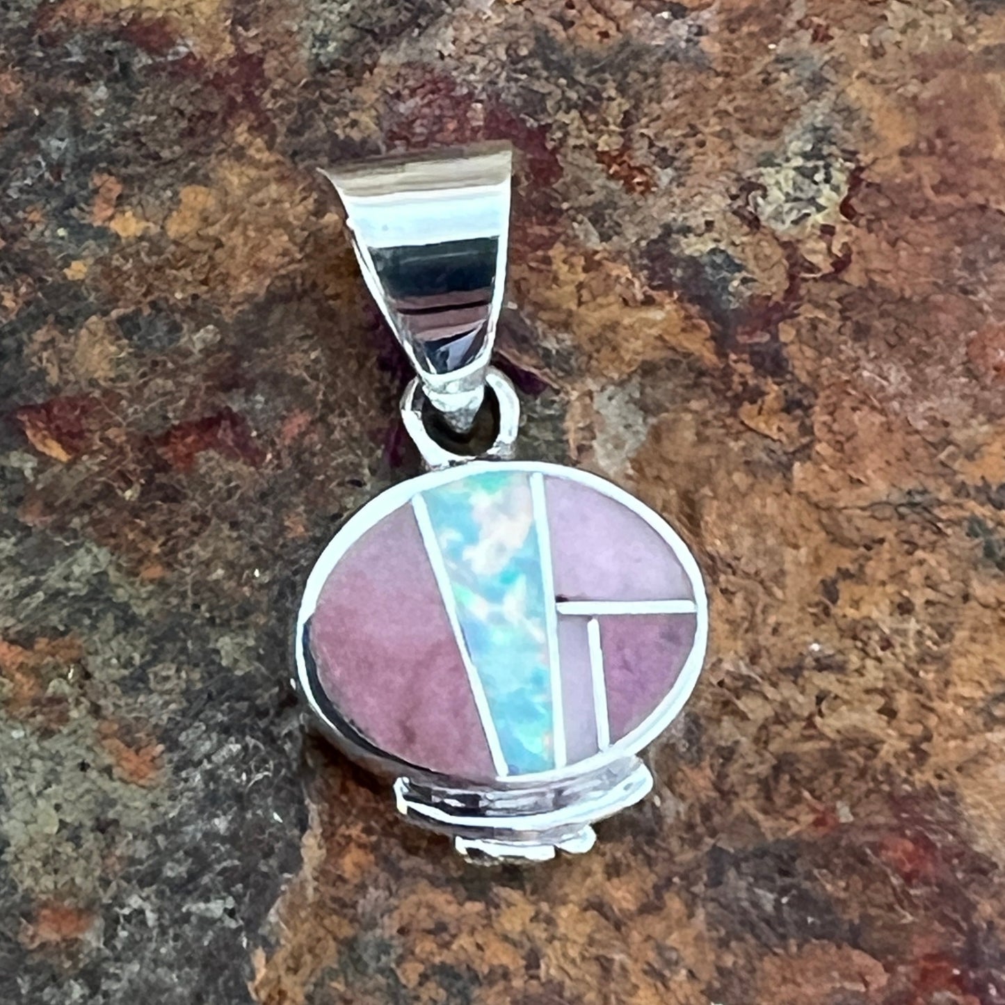 David Rosales Make Me Blush Inlaid Sterling Silver Pendant