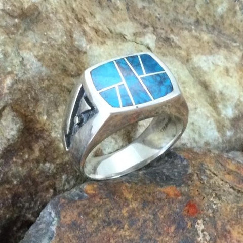 David Rosales Western Skies Inlaid Sterling Silver Ring