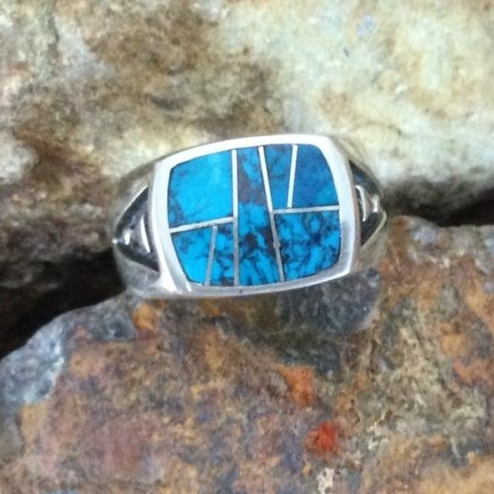 David Rosales Western Skies Inlaid Sterling Silver Ring