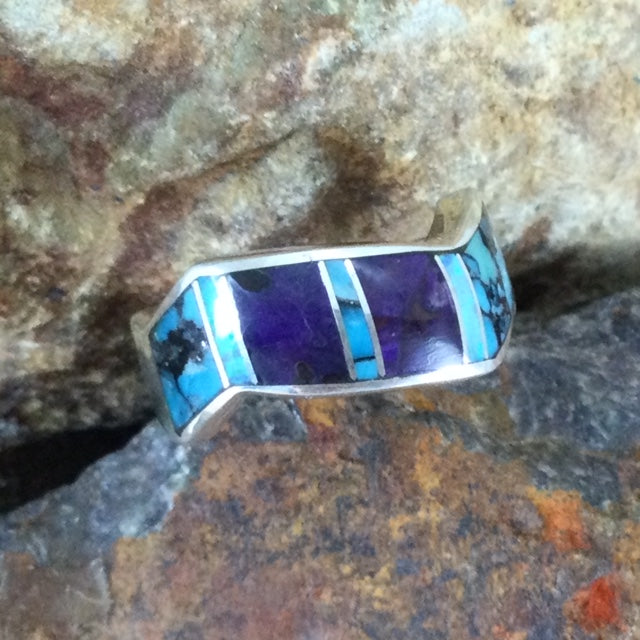 David Rosales Shalako Inlaid Sterling Silver Ring