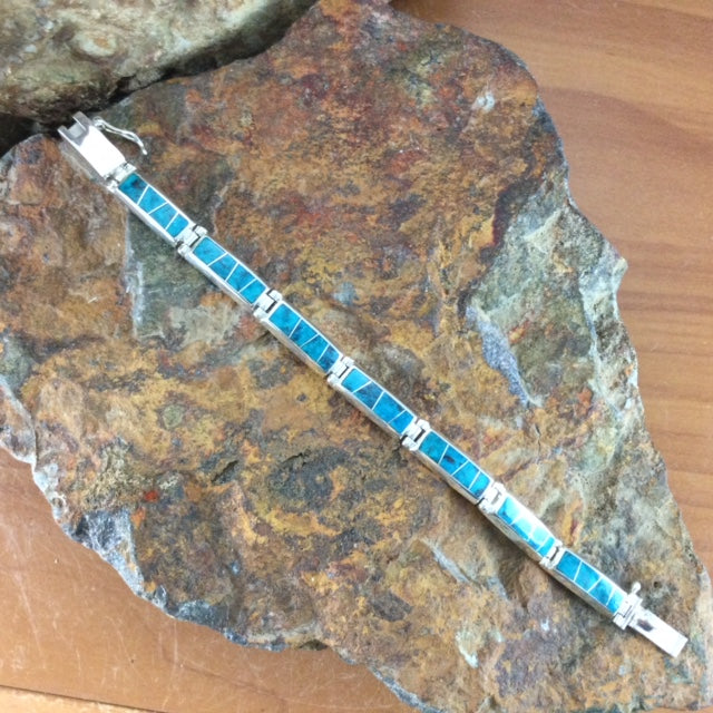 David Rosales Western Skies Inlaid Sterling Silver Bracelet