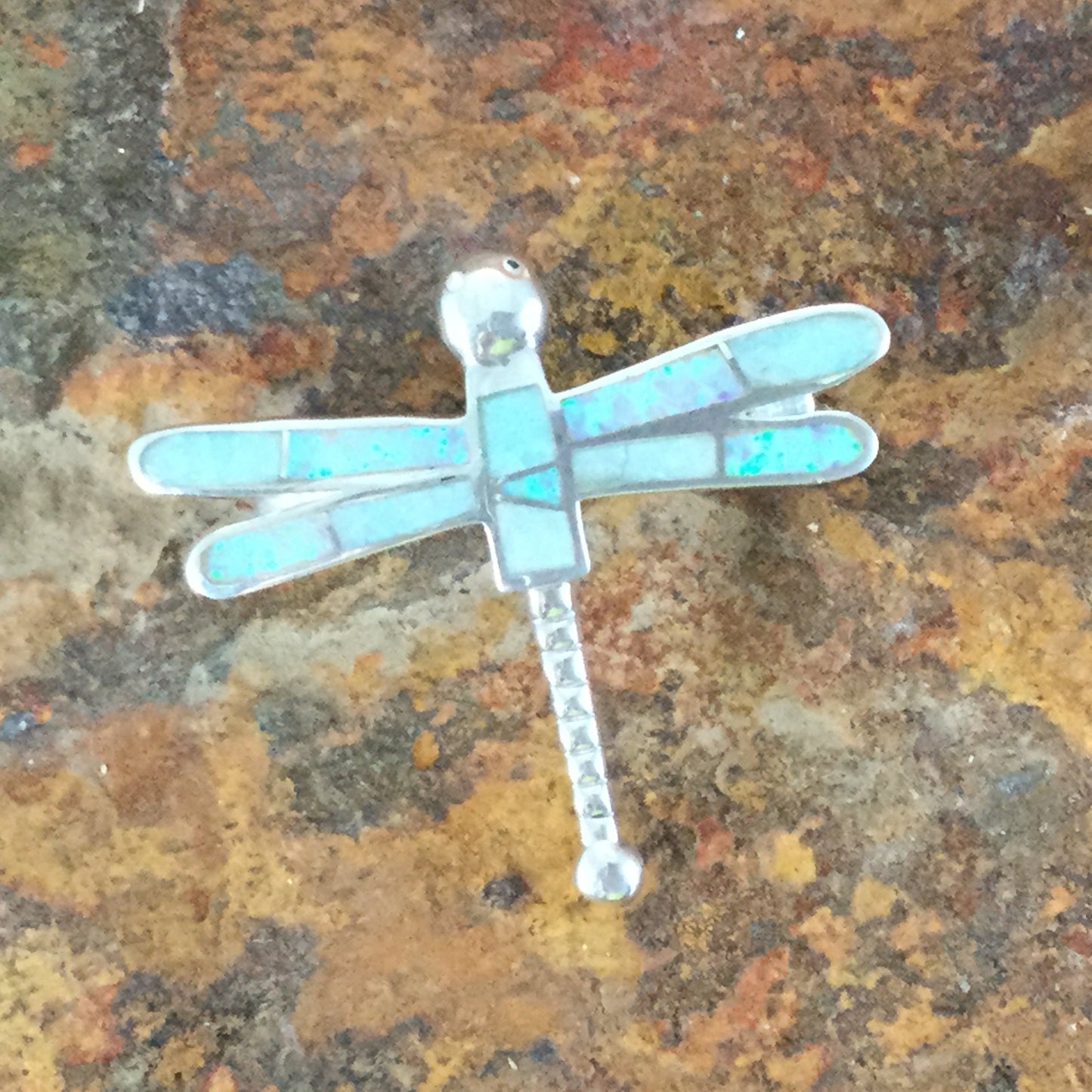 David Rosales Amazing Light Inlaid Sterling Silver Pendant