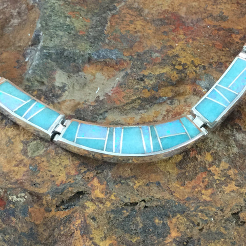 David Rosales Amazing Light Inlay Sterling Silver Necklace