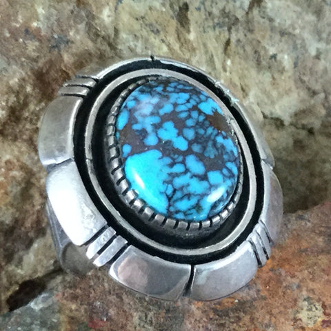 Vintage Turquoise Sterling Silver Ring Size 6.5 - Estate Jewelry