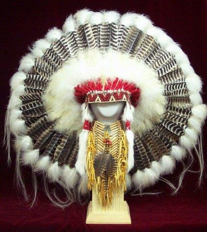 Barred Turkey Headdress by Navajo Artists