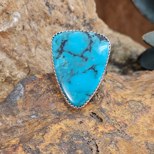 Kingman Turquoise Cabochon Ring by David Rosales