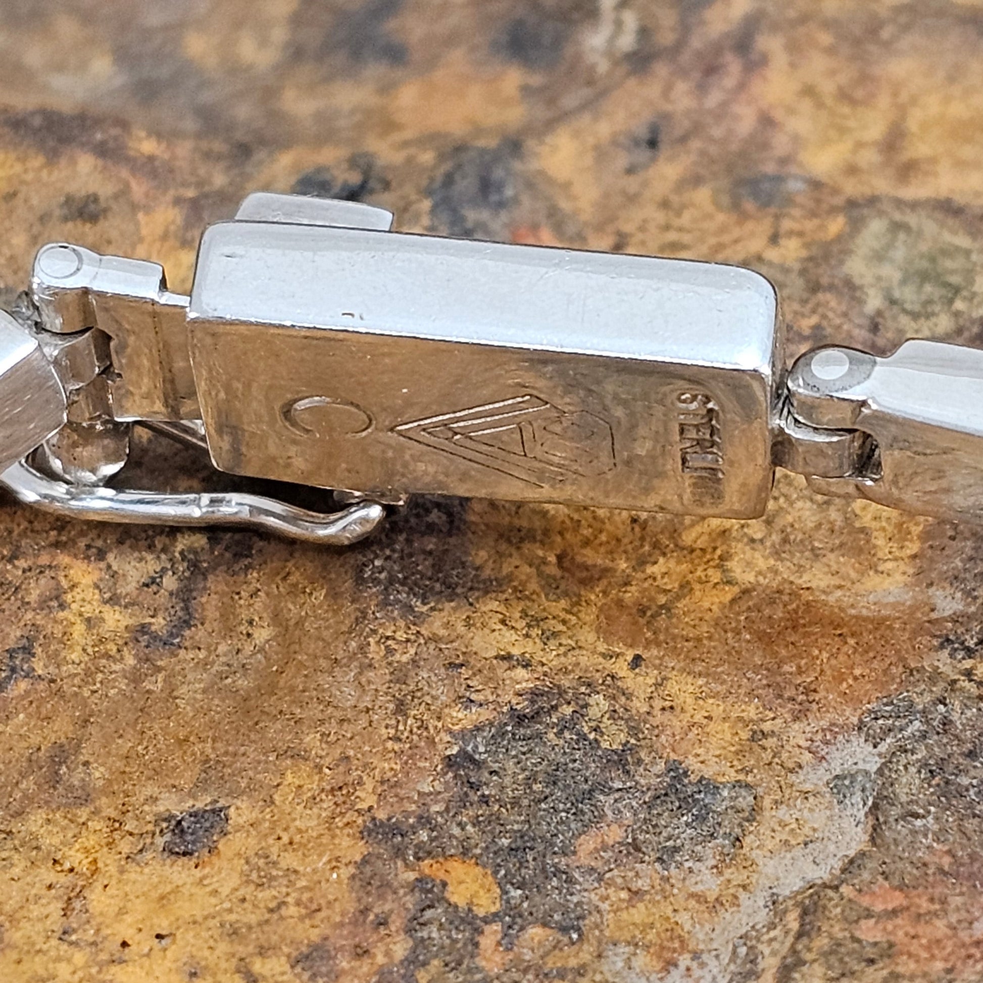 David Rosales Chaco Inlaid Sterling Silver Link Bracelet