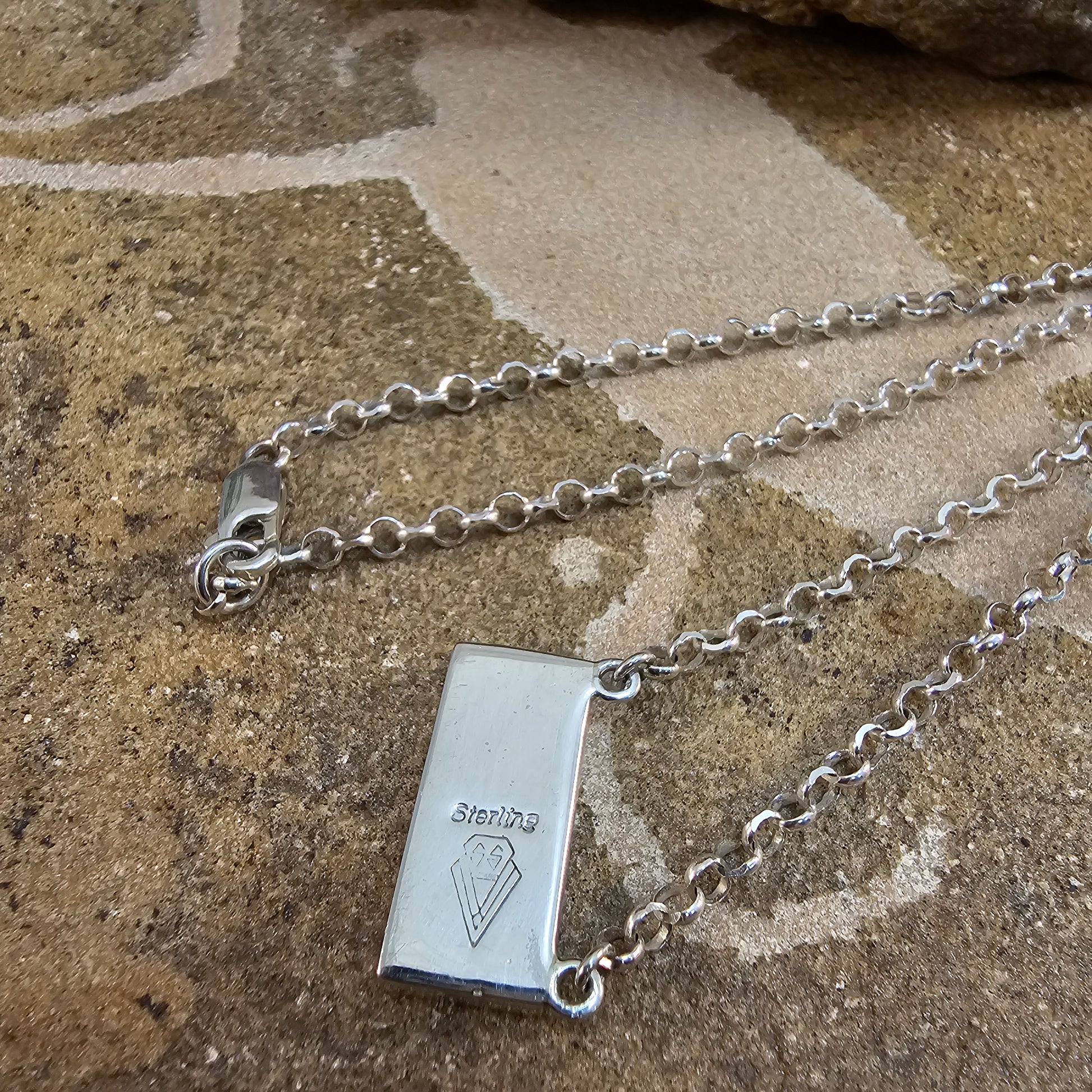 David Rosales Mystic Pearl Inlaid Sterling Silver Necklace