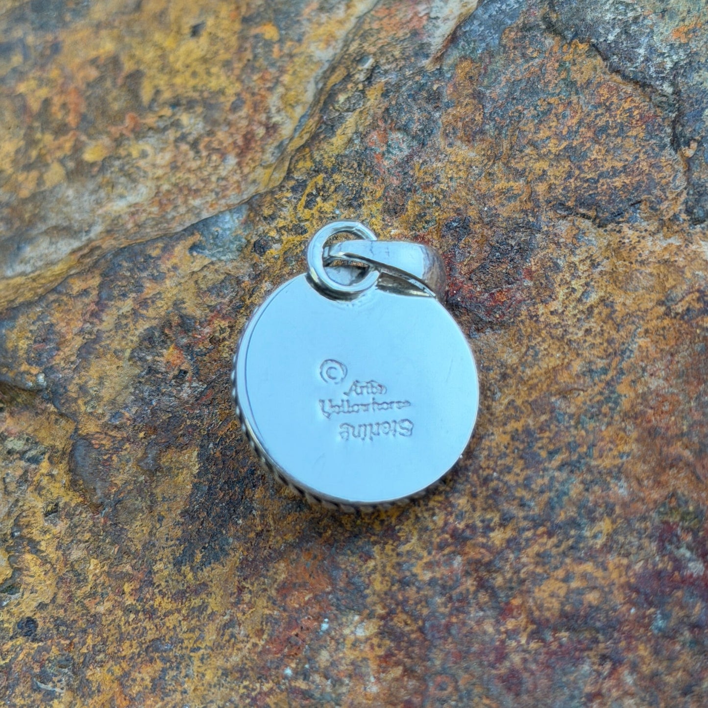 Sterling Silver Dark Grey Pearl Pendant by Artie Yellowhorse