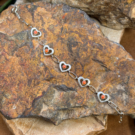 Back of heart link showing Sterling and K hallmarks