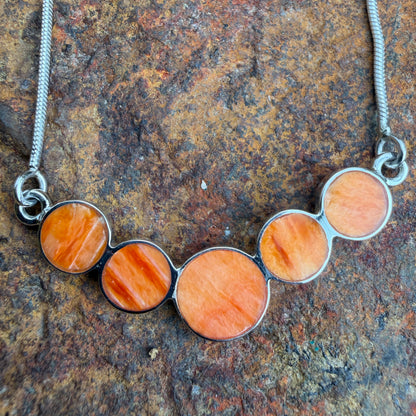 David Rosales Desert Fire Five-Stone Sterling Silver Necklace