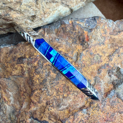 David Rosales Blue Sky Inlaid Sterling Silver Bracelet