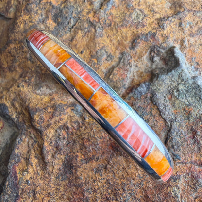 David Rosales Desert Fire Inlaid Sterling Silver Bracelet