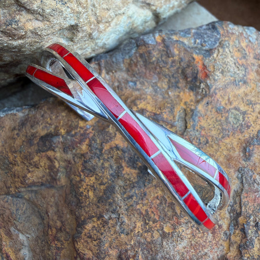 David Rosales Rosarita Inlaid Sterling Silver Bracelet