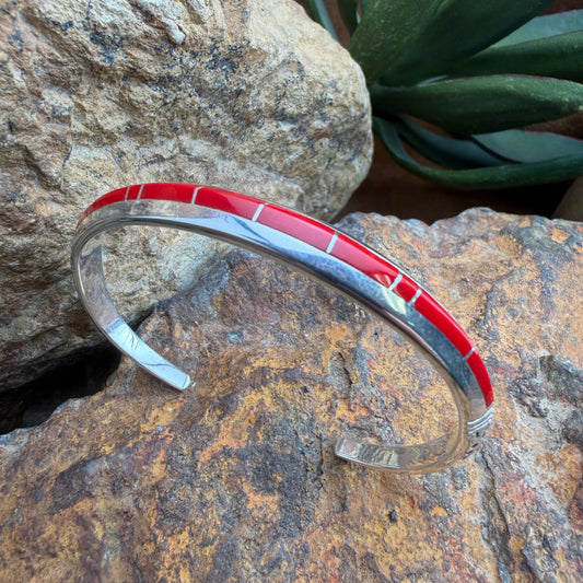 David Rosales Rosarita Inlaid Sterling Silver Bracelet