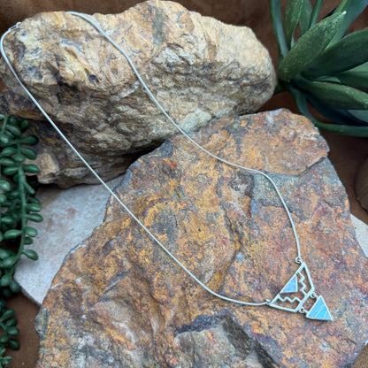 David Rosales Amazing Light Inlaid Sterling Silver Necklace