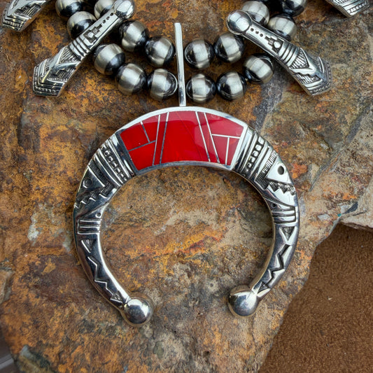 Silver and red pendant 