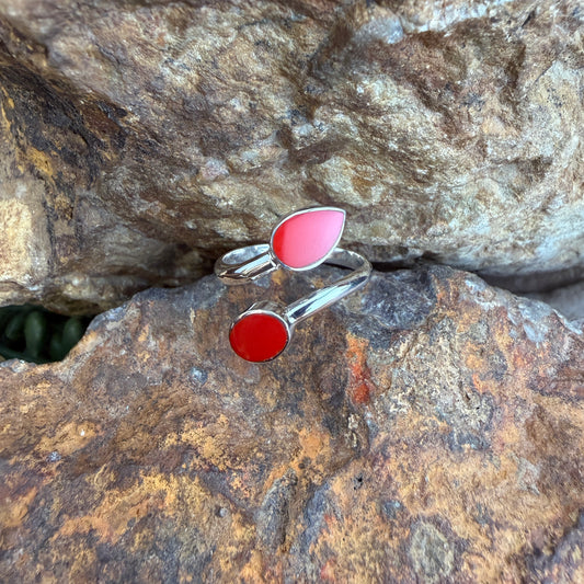 David Rosales Rosarita Double Stone Sterling Silver Ring