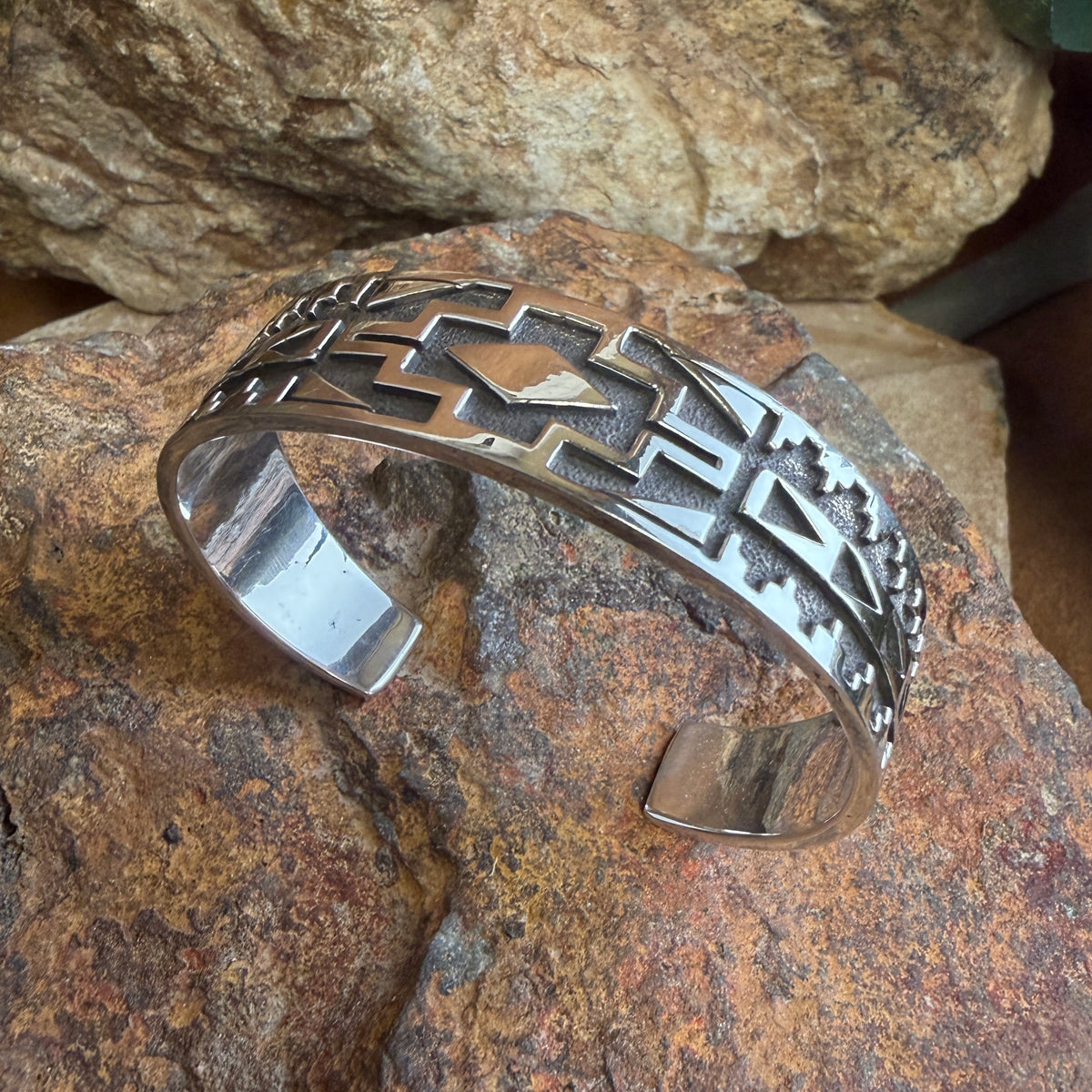 Vintage - David Rosales Silver Country Cuff Bracelet - Estate