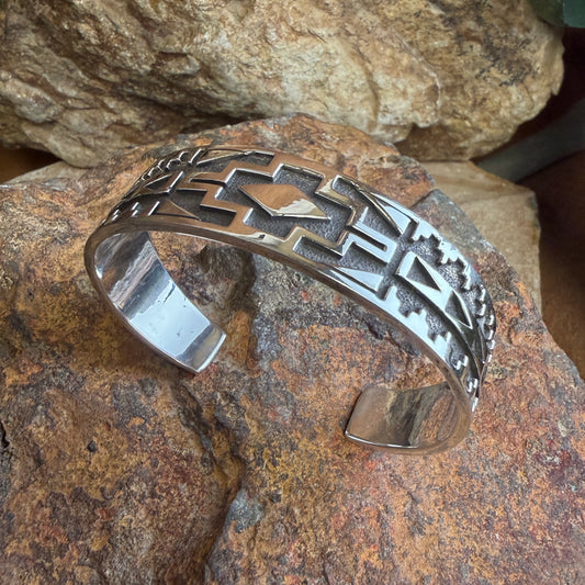 Vintage - David Rosales Silver Country Cuff Bracelet - Estate