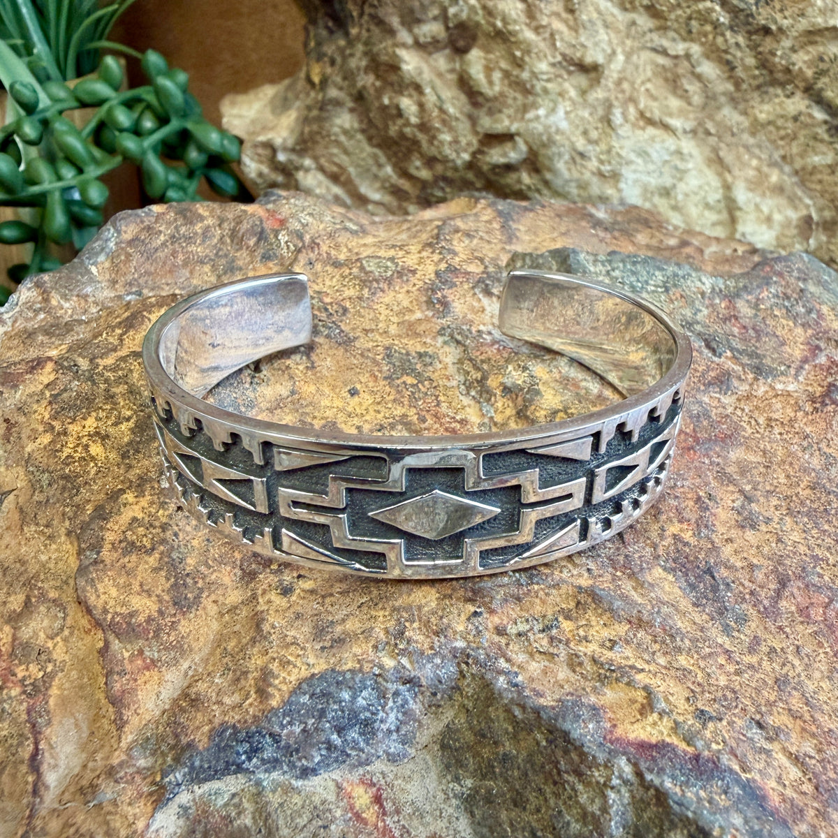 Vintage - David Rosales Silver Country Cuff Bracelet - Estate
