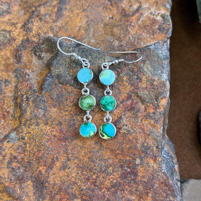 David Rosales Sonoran Gold Triple Drop Sterling Silver Earrings