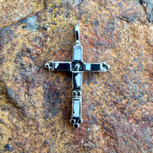 David Rosales White Buffalo Sterling Silver Pendant Cross