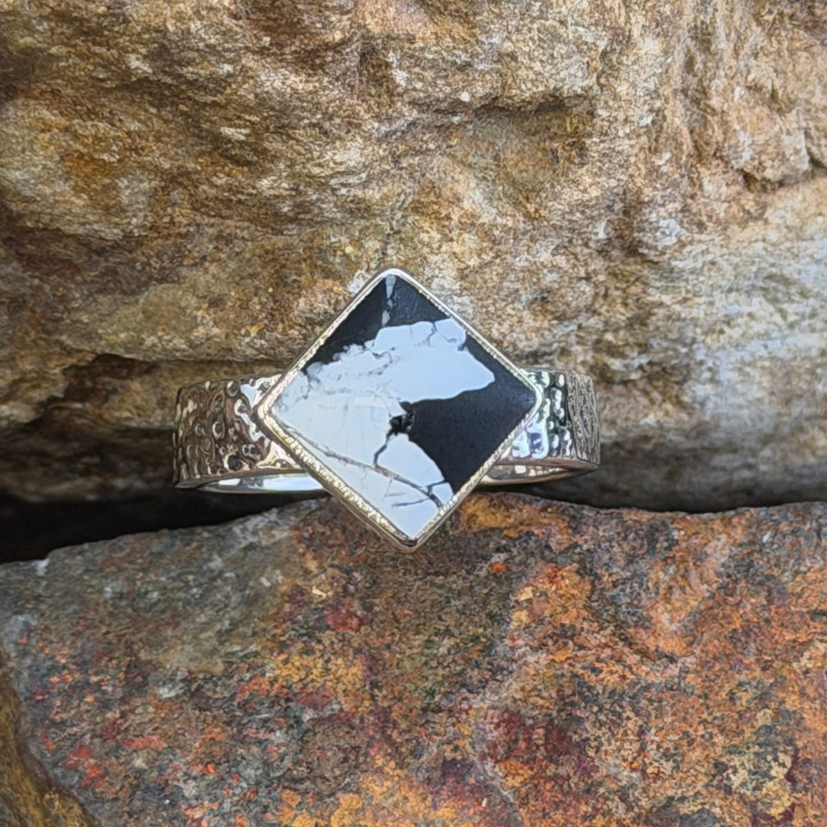 David Rosales White Buffalo Sterling Silver Ring