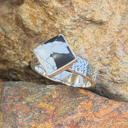 David Rosales White Buffalo Sterling Silver Ring