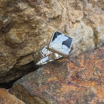 David Rosales White Buffalo Sterling Silver Ring