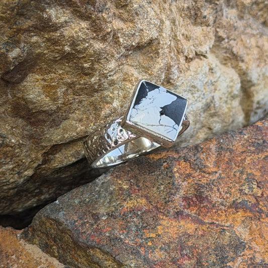 David Rosales White Buffalo Sterling Silver Ring