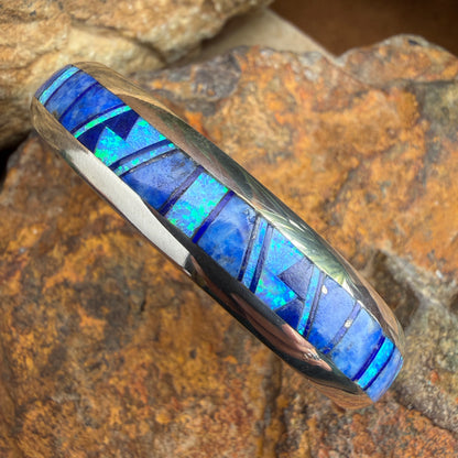 David Rosales Blue Sky Inlaid Sterling Silver Bracelet