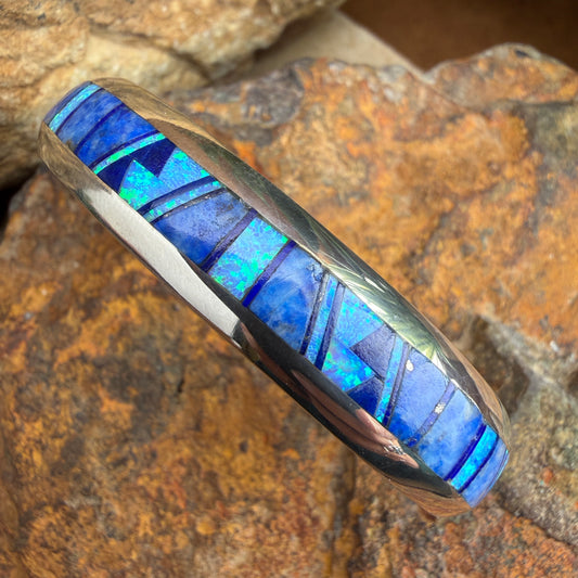 David Rosales Blue Sky Inlaid Sterling Silver Bracelet